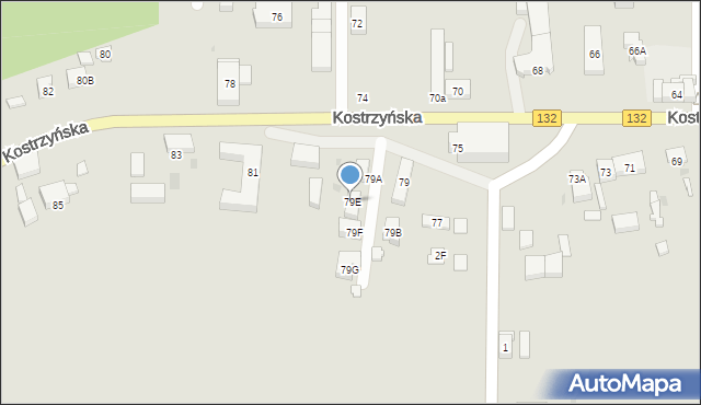 Gorzów Wielkopolski, Kostrzyńska, 79E, mapa Gorzów Wielkopolski