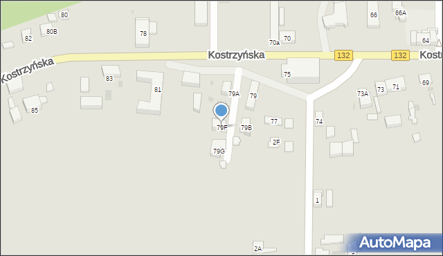 Gorzów Wielkopolski, Kostrzyńska, 79F, mapa Gorzów Wielkopolski