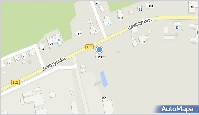 Gorzów Wielkopolski, Kostrzyńska, 85B, mapa Gorzów Wielkopolski