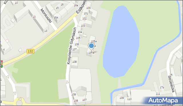 Gorzów Wielkopolski, Kosynierów Gdyńskich, 107A, mapa Gorzów Wielkopolski