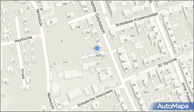 Gorzów Wielkopolski, Kosynierów Gdyńskich, 16A, mapa Gorzów Wielkopolski