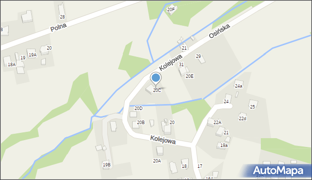 Gorzyce, Kolejowa, 20C, mapa Gorzyce