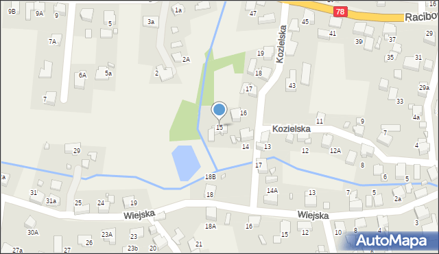 Gorzyce, Kozielska, 15, mapa Gorzyce