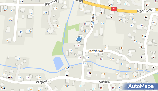 Gorzyce, Kozielska, 16, mapa Gorzyce