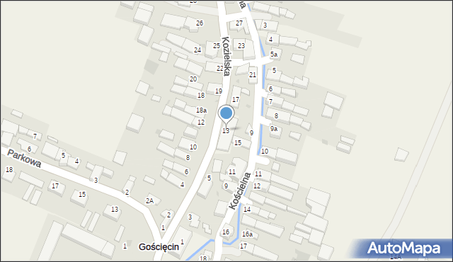 Gościęcin, Kozielska, 13, mapa Gościęcin