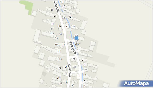 Gościęcin, Kozielska, 34A, mapa Gościęcin