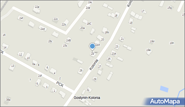 Gostynin, Kolonia, 24, mapa Gostynin