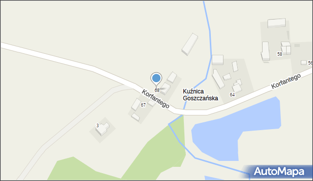 Goszcz, Korfantego Wojciecha, 68, mapa Goszcz