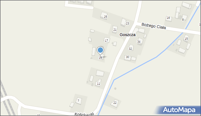 Goszcza, Kościuszki Tadeusza, gen., 15, mapa Goszcza