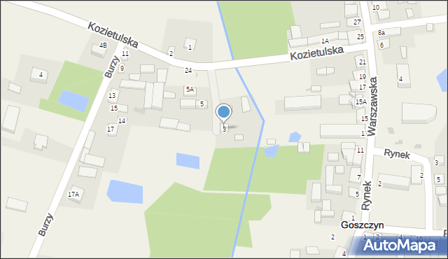 Goszczyn, Kozietulska, 3, mapa Goszczyn