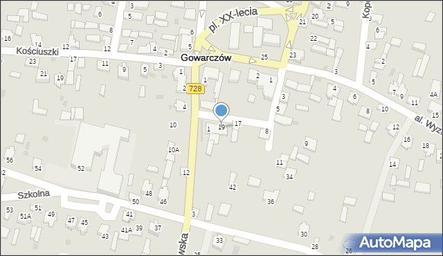 Gowarczów, Konecka, 19, mapa Gowarczów