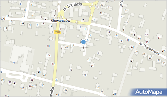 Gowarczów, Konecka, 8, mapa Gowarczów