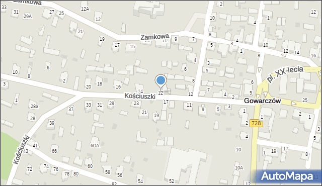 Gowarczów, Kościuszki Tadeusza, gen., 12, mapa Gowarczów