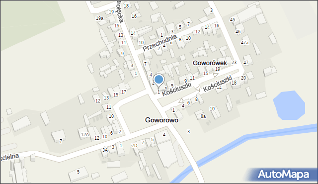 Goworowo, Kościuszki Tadeusza, gen., 1, mapa Goworowo