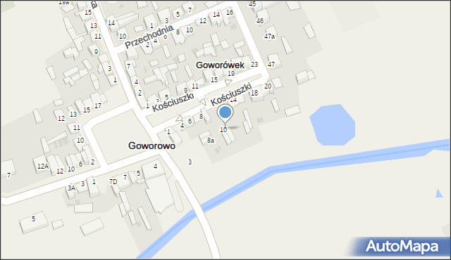 Goworowo, Kościuszki Tadeusza, gen., 12, mapa Goworowo