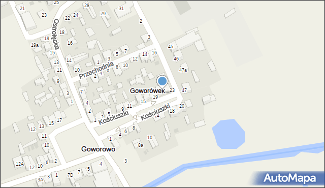 Goworowo, Kościuszki Tadeusza, gen., 21, mapa Goworowo