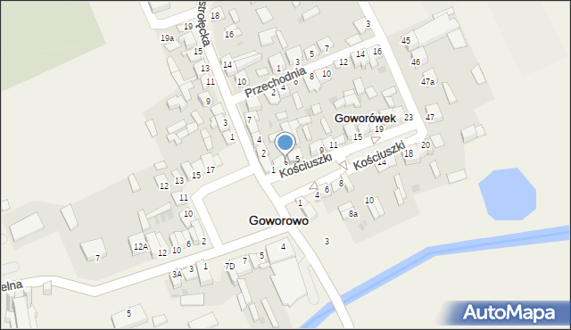 Goworowo, Kościuszki Tadeusza, gen., 3, mapa Goworowo