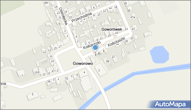 Goworowo, Kościuszki Tadeusza, gen., 4, mapa Goworowo