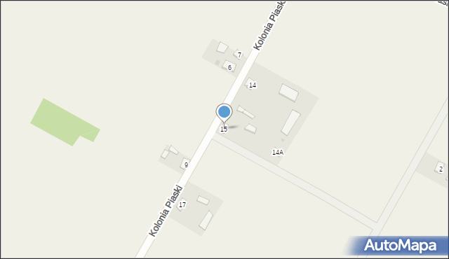 Grabów nad Pilicą, Kolonia Piaski, 15, mapa Grabów nad Pilicą