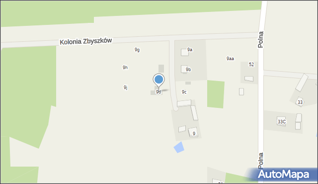 Grabów nad Pilicą, Kolonia Zbyszków, 9d, mapa Grabów nad Pilicą