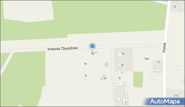 Grabów nad Pilicą, Kolonia Zbyszków, 9g, mapa Grabów nad Pilicą