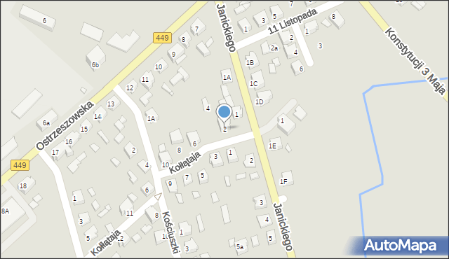 Grabów nad Prosną, Kołłątaja Hugo, 2, mapa Grabów nad Prosną