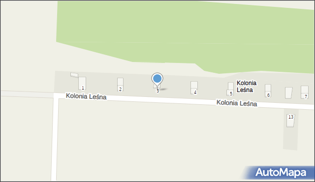 Gracze, Kolonia Leśna, 3, mapa Gracze