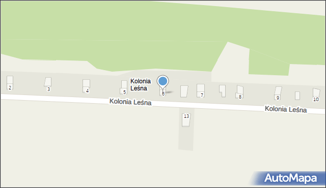 Gracze, Kolonia Leśna, 6, mapa Gracze