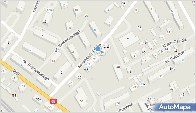 Grajewo, Konstytucji 3 Maja, 2/8, mapa Grajewo