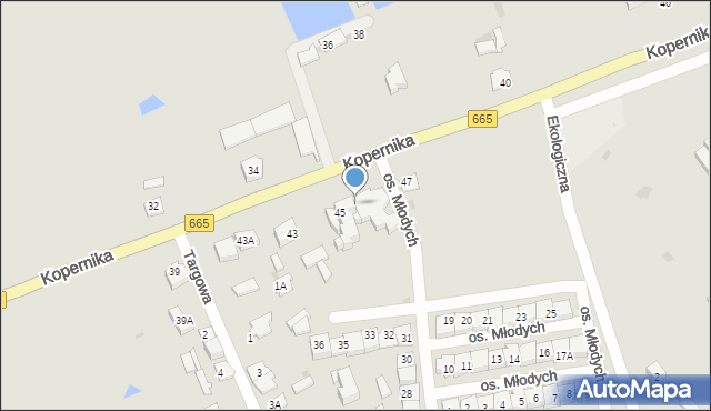 Grajewo, Kopernika Mikołaja, 45A, mapa Grajewo