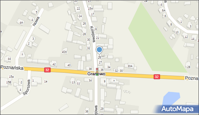 Granowo, Kolejowa, 25, mapa Granowo