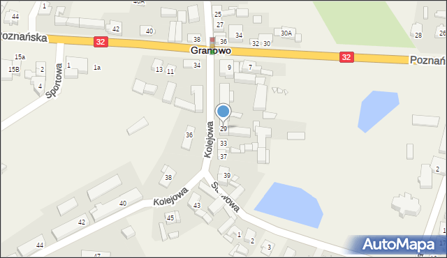 Granowo, Kolejowa, 29, mapa Granowo