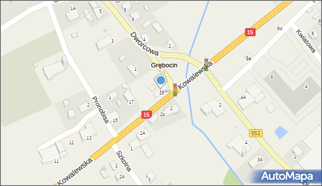 Grębocin, Kowalewska, 19, mapa Grębocin