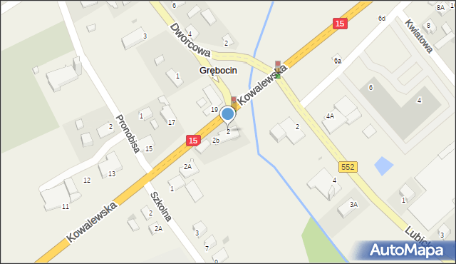 Grębocin, Kowalewska, 2, mapa Grębocin