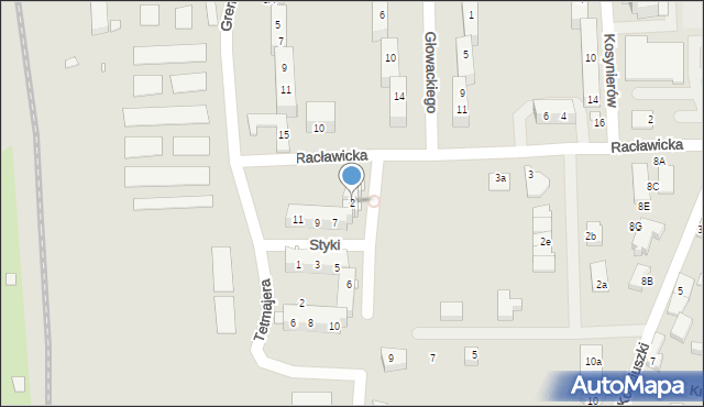 Grodków, Kossaka, 2, mapa Grodków