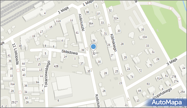 Grodzisk Mazowiecki, Kościuszki Tadeusza, gen., 32, mapa Grodzisk Mazowiecki