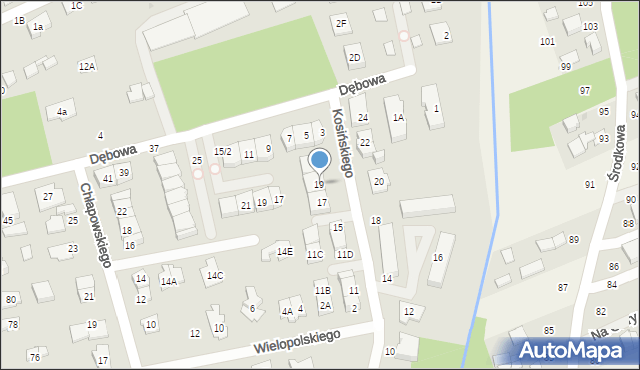 Grodzisk Mazowiecki, Kosińskiego Amilkara, gen., 19, mapa Grodzisk Mazowiecki