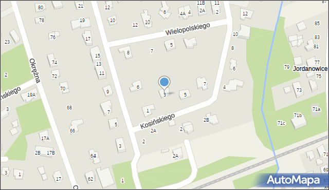 Grodzisk Mazowiecki, Kosińskiego Amilkara, gen., 3, mapa Grodzisk Mazowiecki