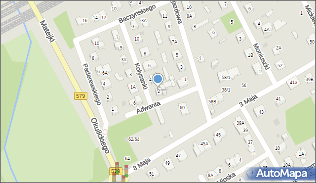 Grodzisk Mazowiecki, Kołysanki, 2, mapa Grodzisk Mazowiecki