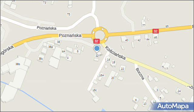 Grodzisk Wielkopolski, Kościańska, 12, mapa Grodzisk Wielkopolski