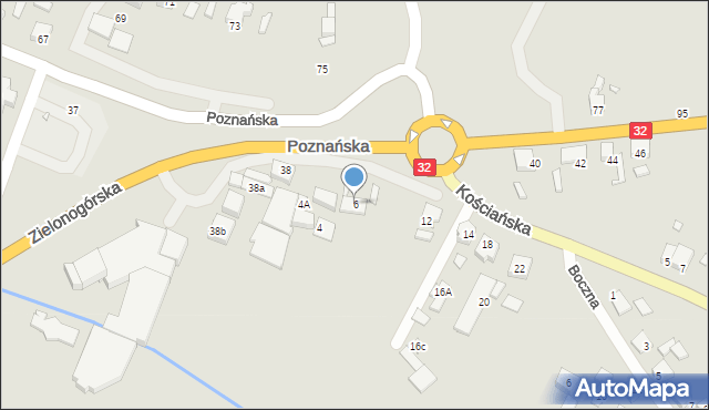 Grodzisk Wielkopolski, Kościańska, 6, mapa Grodzisk Wielkopolski