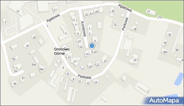 Gronowo Górne, Koralowa, 7, mapa Gronowo Górne