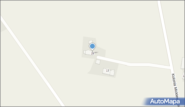 Gruczno, Kolonia Adama Mickiewicza, 14, mapa Gruczno
