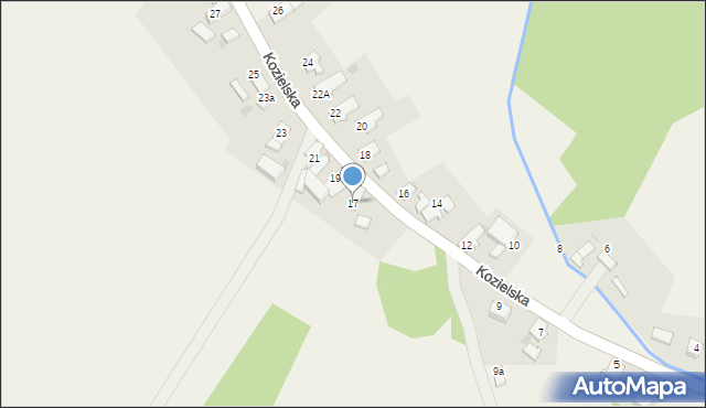 Grudynia Wielka, Kozielska, 17, mapa Grudynia Wielka