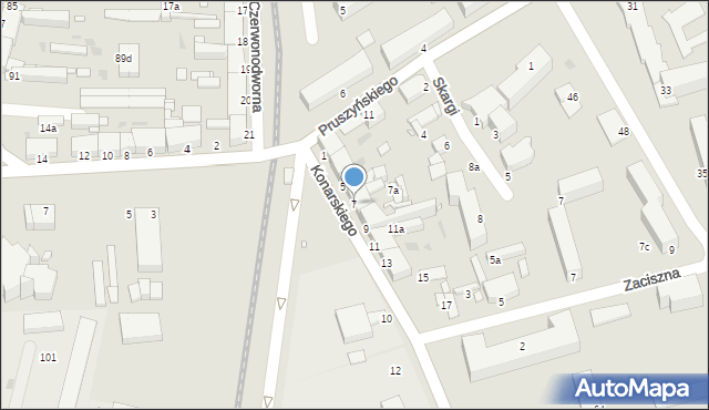 Grudziądz, Konarskiego, 7, mapa Grudziądza