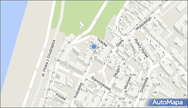 Grudziądz, Kościelna, 23, mapa Grudziądza