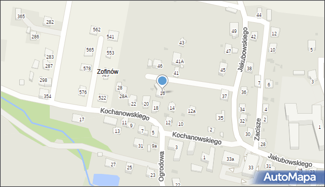 Grybów, Kochanowskiego Jana, 16, mapa Grybów