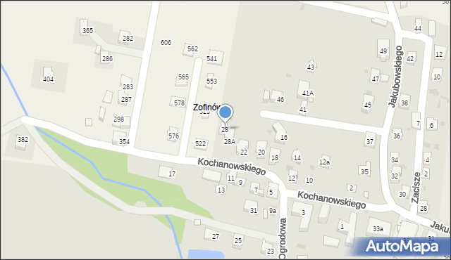 Grybów, Kochanowskiego Jana, 28, mapa Grybów