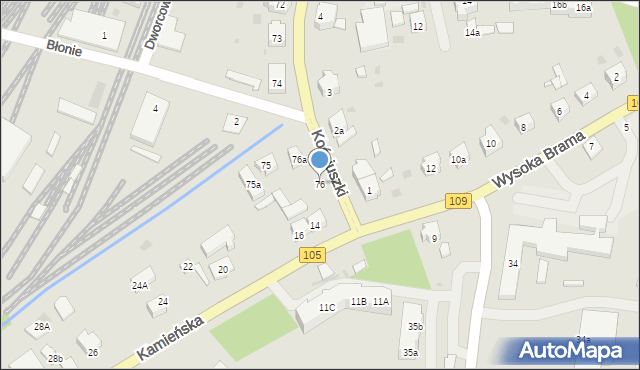 Gryfice, Kościuszki Tadeusza, gen., 76, mapa Gryfice