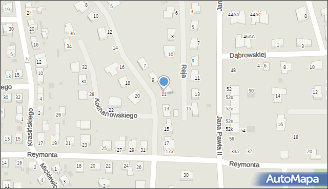 Gryfino, Kochanowskiego Jana, 11, mapa Gryfino